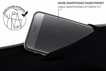 Formbelt Laufgürtel für Handy Smartphone iPhone SE 2020 X XS XR 11 12 Mini Samsung Galaxy A31 A21s Redmi S9 S10 Hüfttasche für Sport Fitness Laufen Bauchtasche zum Laufen (schwarz, M) - 4