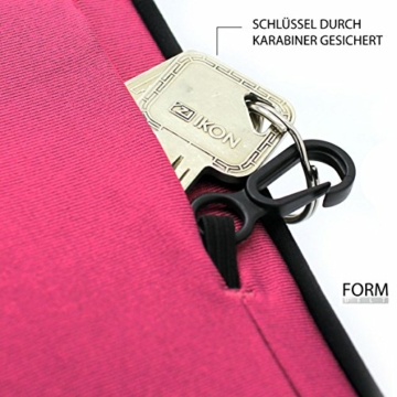 Formbelt® Plus Sport-Bauchtasche mit Reißverschluss, Laufgürtel für Handy Smartphone, elastische Lauftasche iPhone 8 8 Plus X 7 Plus + Samsung Galaxy S-7 S8 Plus Reise-Hüfttasche (pink, S) - 4