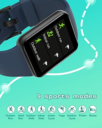 GRV Smartwatch für Damen Herren,1.4 Zoll Touch-Farbdisplay Fitnessuhr mit SpO2,Herzfrequenzmessung,Schrittzähler,Schlafmonitor,9 Trainingsmodi,Personalisiertem Zifferblatt,Stoppuhr,IP68 Wasserdicht - 2