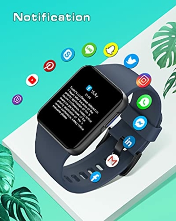 GRV Smartwatch für Damen Herren,1.4 Zoll Touch-Farbdisplay Fitnessuhr mit SpO2,Herzfrequenzmessung,Schrittzähler,Schlafmonitor,9 Trainingsmodi,Personalisiertem Zifferblatt,Stoppuhr,IP68 Wasserdicht - 3