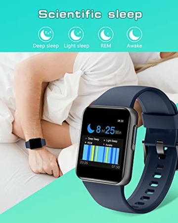 GRV Smartwatch für Damen Herren,1.4 Zoll Touch-Farbdisplay Fitnessuhr mit SpO2,Herzfrequenzmessung,Schrittzähler,Schlafmonitor,9 Trainingsmodi,Personalisiertem Zifferblatt,Stoppuhr,IP68 Wasserdicht - 5