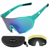 ICOCOPRO Polarisierte Sportbrillen UV400 Fahrradbrille Sonnenbrille, verstellbares Nasenpolster & TR90 Unzerbrechlicher Rahmen für Herren Damen Radfahren Fahren Motorrad Golf - 1