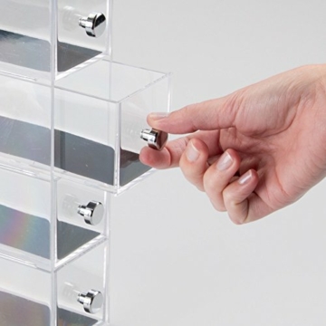 InterDesign Clarity Jewelry Schmuckaufbewahrung | Schmuckkasten mit 4 Schubladen für Uhren, Ketten etc. | Umdrehbarer Schmuck Organizer mit Kratzschutz | Kunststoff durchsichtig - 6
