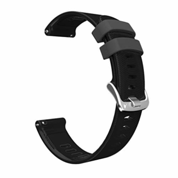 kexinda Sport-Silikon-Uhr-Band-Fitness-Armband-Silikon-Bügel kompatibel mit Garmin/Huawei/Samsung 20mm, schwarz - 2