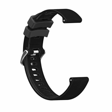 kexinda Sport-Silikon-Uhr-Band-Fitness-Armband-Silikon-Bügel kompatibel mit Garmin/Huawei/Samsung 20mm, schwarz - 8