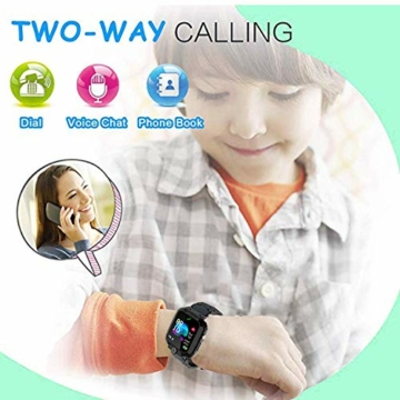 Kinder GPS Intelligente Uhr Wasserdicht, Smartwatch GPS Tracker mit Kinder SOS Handy Touchscreen Spiel Kamera Voice Chat Wecker für Jungen Mädchen Student Geschenk (S12 GPS Schwarz) - 4