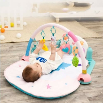 Lihgfw Spielmatte, Music Fitness Rack, langlebiges tragbares Pedalpiano, kann die Neugier von Babys von 0-36 Monaten sicher kultivieren (Color : Multi-Colored) - 3