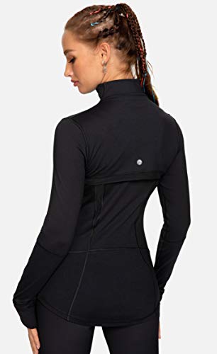 QUEENIEKE Damen Sport definieren Jacke Slim Fit Cottony-Soft Handfeel Farbe Schwarz Größe M（8/10 - 3