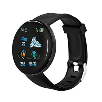 RRunzfon Smart Uhrenarmband Fitness-Uhr wasserdichte Tracker Smart Watch D18 Smart Clock Runde Herzfrequenz MaÃŸ für Männer Frauen Kinder Schwarz für Zuhause Elektronik - 1