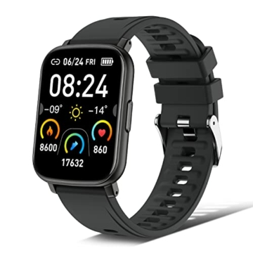 Smartwatch, 1,69 Zoll Touchscreen Smart Watch für Damen Herren Armbanduhr mit Fitnessuhr Pulsuhr Schlafmonitor IP68 Wasserdicht Sportuhr Schrittzähler Uhr Fitness Tracke mit Uhren für iOS und Android - 1