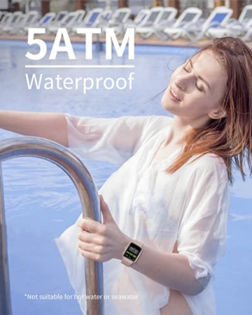Smartwatch Damen,1,3'' Full-Touchscreen Fitness Tracker 5ATM Wasserdicht Fitness Armbanduhr mit Herzfrequenz Schlafmonitor Schrittzähler Kalorien Musiksteuerung Stoppuhr Smart Watch - 4