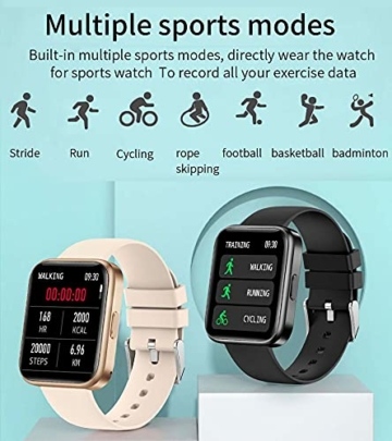 Smartwatch Telefonieren mit Lautsprecher,Kalorienzähler Armband,Fitnessuhr Damen,Blutdruck Pulsuhr Schrittzähler Sportuhr,Whatsapp Fähig,1.69 Zoll Touchscreen,Fitness Tracker Laufuhr - 5