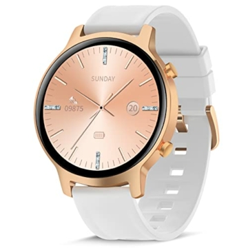 Smartwatch,1,3 Zoll Armbanduhr mit personalisiertem Bildschirm,Weiblicher Gesundheits Tracker IP68 Wasserdicht Fitness Tracker Uhr, für iOS und Android,Smart Watch für Damen Herren - 1