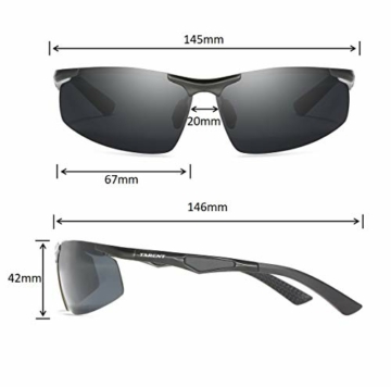 Tarent Sonnenbrille Herren polarisiert mit Hochwertiger Al+Mg Metallrahmen, Fahrradbrille Sportbrille Fahrer Brille für Wandern Motorradfahren Golfen und Fischen - 4