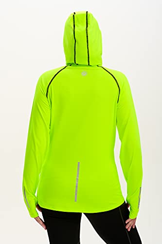 time to run Thermo-Laufjacke mit Frontreißverschluss Tasches und Kapuze für Damen XL Limonengrün - 6