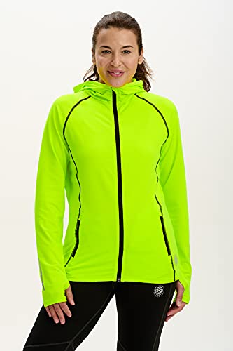 time to run Thermo-Laufjacke mit Frontreißverschluss Tasches und Kapuze für Damen XL Limonengrün - 1