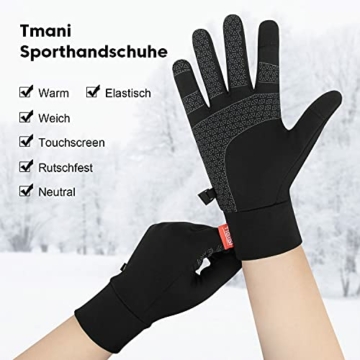 Tmani Winter Warme Handschuhe Herren Damen Touchscreen Winddichte Fahrradhandschuhe Laufhandschuhe Sporthandschuhe elastisch atmungsaktiv rutschfest Thermo - 3