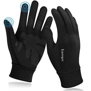 Touchscreen Handschuhe, Easoger Laufhandschuhe Damen Herren, Anti-Rutsch & Reflektierendes Logo, Winterhandschuhe Handschuhfutter für Laufen, Wandern, Fahren - 1