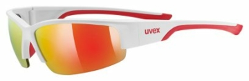 uvex Unisex – Erwachsene, sportstyle 215 Sportbrille, white red/red, one size - 1