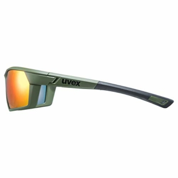 uvex Unisex – Erwachsene, sportstyle 225 Sportbrille, olive green/red, one size - 3