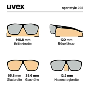 uvex Unisex – Erwachsene, sportstyle 225 Sportbrille, olive green/red, one size - 5