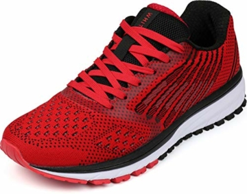 WHITIN Unisex Sportschuhe Damen Herren Turnschuhe Laufschuhe Sneakers Männer Walkingschuhe Modisch Bequem Joggingschuhe Fitness Schuhe Rot Größe 42 - 1