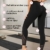 Yvette Damen Leggings Sporthose mit Mesh Hohe Taille Blickdicht Laufhose Fitness Yoga Hosen Streetwear,Schwarz,M - 2