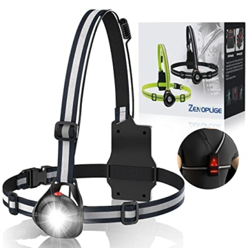 Zenoplige Sports Lauflicht, LED Lauflampe USB Wiederaufladbare, Wasserdicht Leichtgewichts Running Light für Laufen Joggen Angeln Camping Radfahren (Black Gray) - 1