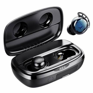 Bluetooth Kopfhörer, Tribit 100 Std. Spielzeit USB-C Ladebox Schnellladung Bluetooth 5.0 IPX8 Wasserdicht Touch Sensoren in-Ear Deep Bass Eingebautes Mic Kopfhörer Kabellos, FlyBuds 3 - 1