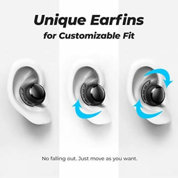 Bluetooth Kopfhörer, Tribit 100 Std. Spielzeit USB-C Ladebox Schnellladung Bluetooth 5.0 IPX8 Wasserdicht Touch Sensoren in-Ear Deep Bass Eingebautes Mic Kopfhörer Kabellos, FlyBuds 3 - 5