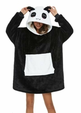 LATH.PIN Panda Decken-Hoodie Damen Flanell mit Kapuze Pullover Decke Sweatshirt Unisex Kapuzenpullis Übergroße - 1