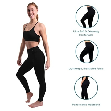 CompressionZ Damen-Kompressionshose – Lange Leggings/Tights zum Laufen, Yoga, Fitness Größe L schwarz - 4