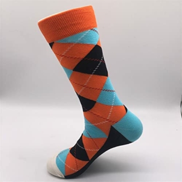 Herren Lange Tube Baumwollsocken Business Casual Baumwollsocken Happy Socken Kleidung (5 Paare/Charge) Keine Geschenkbox (Color : 1, Size : US 7.5-12 EUR 40-46) - 5