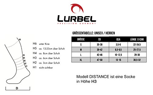 Lurbel DISTANCE kurze Premium Laufsocken / Sportsocken, antibakteriell, atmungsaktiv, mit Polsterung und Blasenschutz, Damen & Herren (blau/pistazie 43-46) - 5