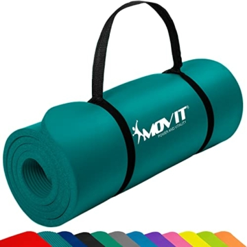 Movit Pilates Gymnastikmatte, Yogamatte, phthalatfrei, 183 x 60 x 1,0cm, Yoga Matte in Petrol - 1