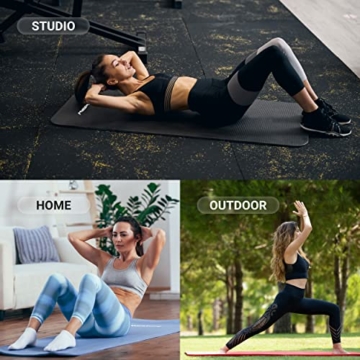 MSPORTS Gymnastikmatte Premium inkl. Tragegurt + Übungsposter + Workout App I Hautfreundliche Fitnessmatte 190 x 60 x 1,5 cm - Anthrazit - Phthalatfreie Yogamatte - 7