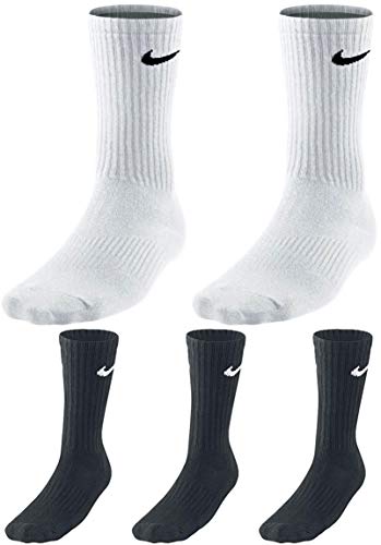 Nike Socken 5 Paar Herren Damen Sparset Tennissocken Sportsocken Laufsocken Paket Bundle, Farbe:weiß, Größe:42-46 - 3