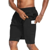 Tanmolo Shorts Herren 2 in 1 Sommer Sporthose Kurze Trainingshose Schnelltrocknende Fitness Laufhose mit Reißverschlusstaschen(Schwarz,EU-L,US-M) - 1