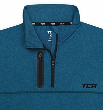 TCA Fusion Pro Quickdry Herren Laufshirt/Funktionsshirt mit Stehkragen - Langarm - Marineblau, XL - 4