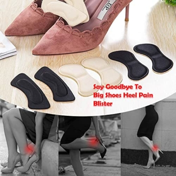 8 Paar Fersenpolster für zu große Schuhe , symagal selbstklebende Fersenhalter Ferse Pads Schuheinlagen Fersengriff verhindert Reibung Fußpflege Fersenschutz - 3