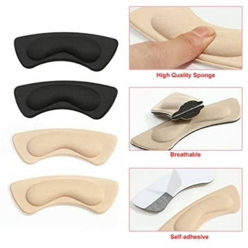 8 Paar Fersenpolster für zu große Schuhe , symagal selbstklebende Fersenhalter Ferse Pads Schuheinlagen Fersengriff verhindert Reibung Fußpflege Fersenschutz - 5