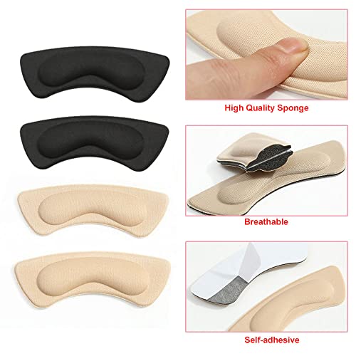 8 Paar Fersenpolster für zu große Schuhe , symagal selbstklebende Fersenhalter Ferse Pads Schuheinlagen Fersengriff verhindert Reibung Fußpflege Fersenschutz - 5
