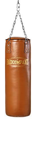 Bad Company Retro Boxsack I Punching Bag ungefüllt inkl. Heavy Duty Vierpunkt-Stahlkette - 120 x 35 cm - 2