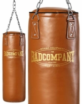 Bad Company Retro Boxsack I Punching Bag ungefüllt inkl. Heavy Duty Vierpunkt-Stahlkette - 120 x 35 cm - 1