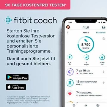 Fitbit Versa 2 – Gesundheits- und Fitness-Smartwatch mit Sprachsteuerung, Schlafindex und Musikfunktion, Crème/Kupferrosé, mit Alexa-Integration - 4