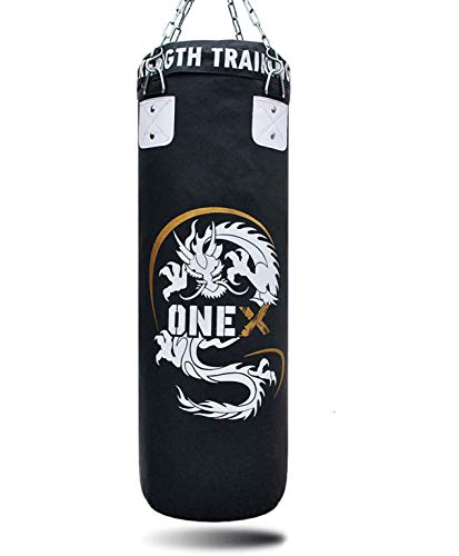 ONEX Boxsack-Set, 91,4 cm, schwer, gefüllt, Boxhandschuhe, zum Aufhängen, 13-teiliges Set (schwarz) - 2
