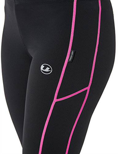 Ultrasport Damen Thermo-Dynamic lang Laufhose, Schwarz/Neon Pink, M - 4