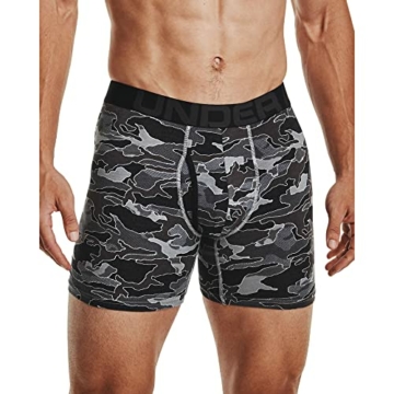 Under Armour Men's Charged Cotton 6-inch Novelty Boxerjocks 3-Pack , Mod Gray (011)/Mod Gray , Large - 2