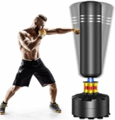 YOLEO Boxsack Standboxsäcke Trainingsgeräte Erwachsene Freistehender Standboxsack Boxing Trainer Heavy Duty Punchingsäcke (Schwarz) - 1
