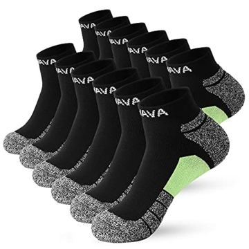 DOVAVA Laufsocken Sneaker Socken Herren 43-46(6 paar), Sportsocken mit Verstärkter Frotteesohle Atmungsaktive Rutschfest für Fitness Joggen Wandern - 1